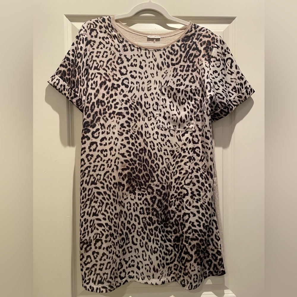 Zara Leopard Print Short Sleeve Mini Dress